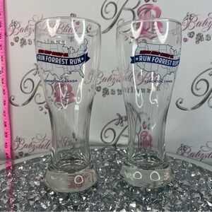 Run Forrest Run Edmonton Canada Pilsner Glasses - Blue & White Logo (Set of 2)